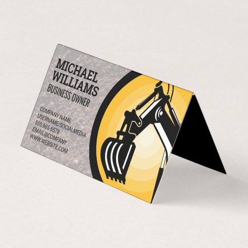 Excavator  Earth Mover Logo Business Card