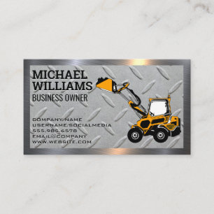 Excavator   Earth Mover   Metal Steel Business Card