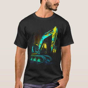 excavator excavator driver construction site color T-Shirt