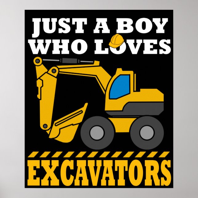 Excavator Gifts Kids Construction Gift Excavator Poster (Front)
