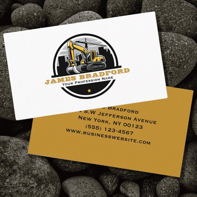 Excavator Heavy Equipment Construction  Business Card (Creator Uploaded)