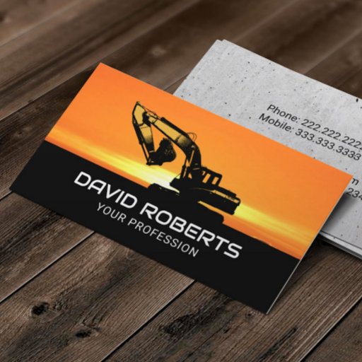 Customizable Excavator Heavy Equipment Operator Construction Business Card