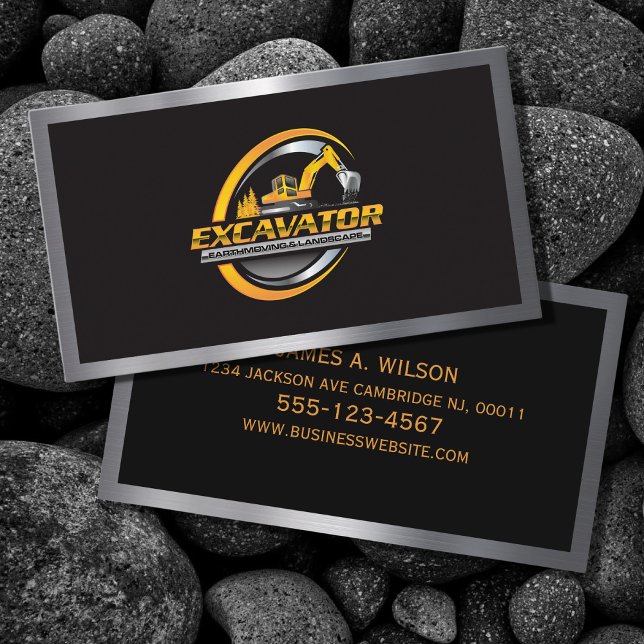 Excavator Heavy Machinery Construction Business Card (Creator Uploaded)