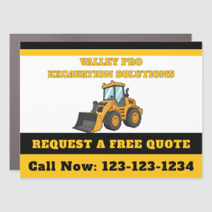 Excavator Hire Custom Logos QR door sign