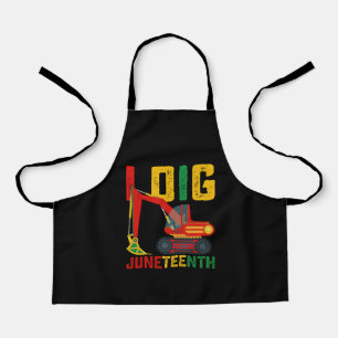 Excavator I Dig Juneteenth Kids Apron