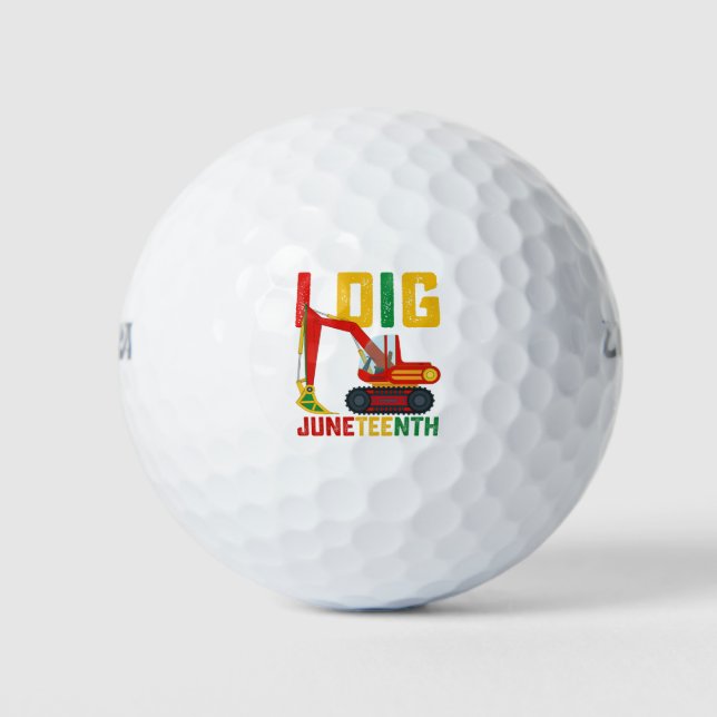 Excavator I Dig Juneteenth Kids Golf Balls (Front)