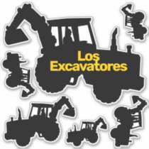 Excavator Icon Set Sticker