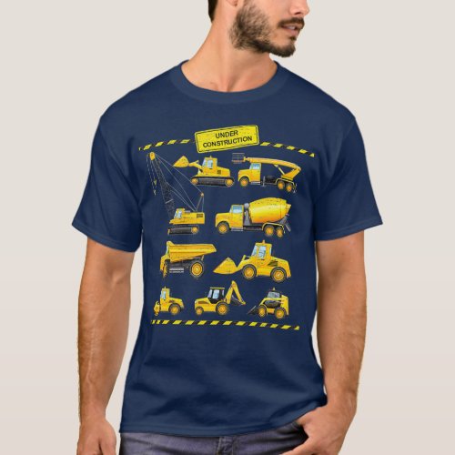 Excavator Kids  Construction Trucks Dig T_Shirt