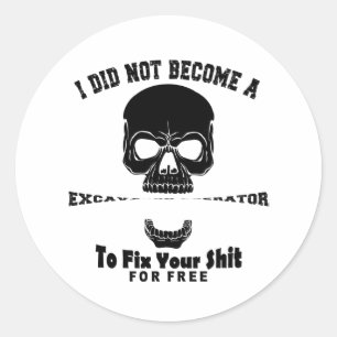 Excavator Operator Classic Round Sticker