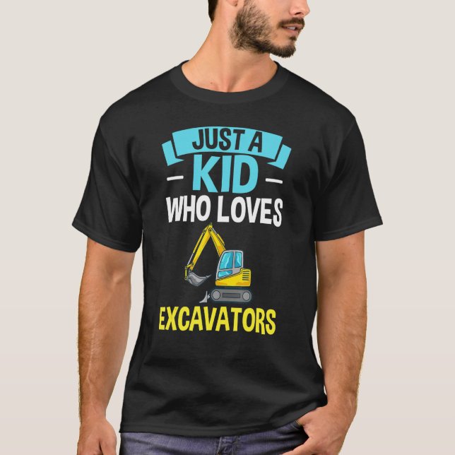 Excavator Operator Remote Control Digger Machine R T-Shirt (Front)