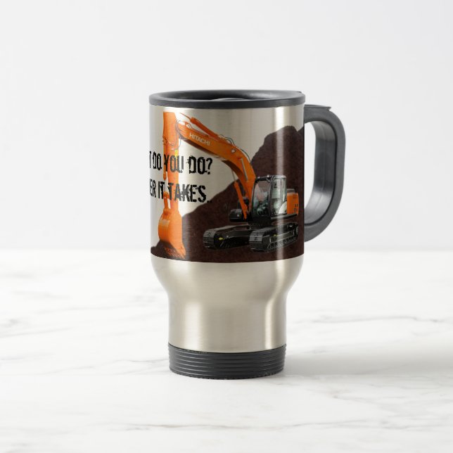 Excavator Operator Travel Mug (Front Right)