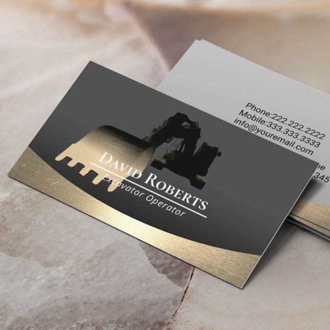 Excavator Plant Operator Professional Construction Business Card (Creator Uploaded)