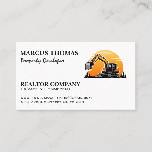 Excavator  Property Development Appointment Card