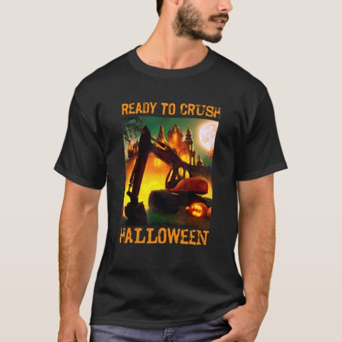 Excavator Ready to Crush Halloween Costume Boys T_Shirt