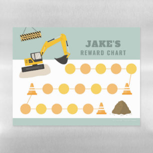 Excavator Reward Chart Dry Erase Magnetic Sheet