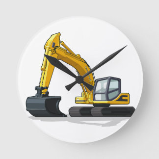 Excavator Round Clock