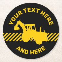 Excavator Round Paper Coaster