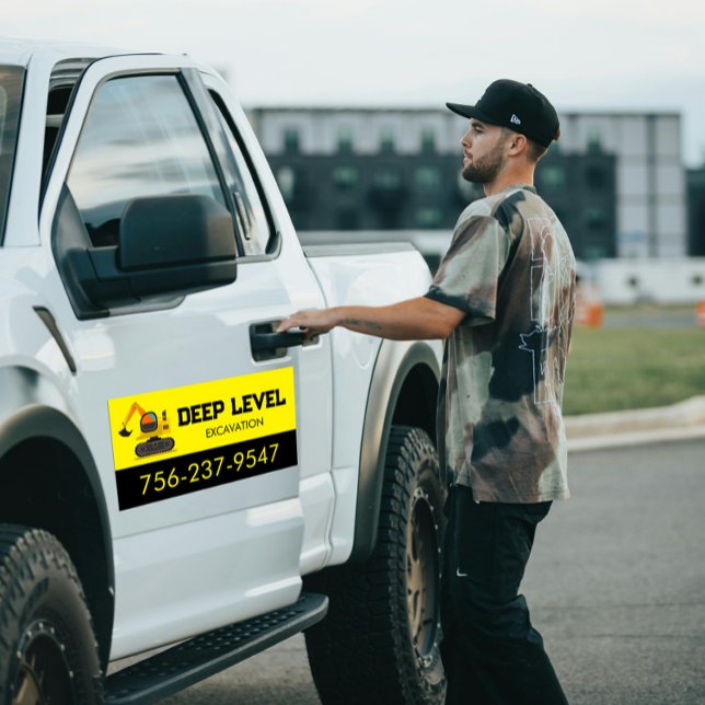 Excavator Services Business Custom Car Magnet (Creator Uploaded)