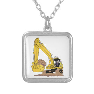 Excavator Silver Plated Necklace