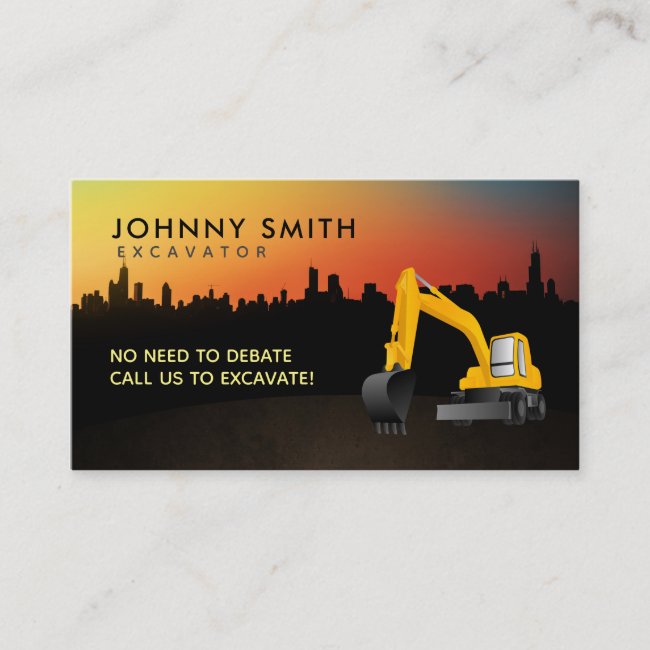 Excavator Slogans Business Cards