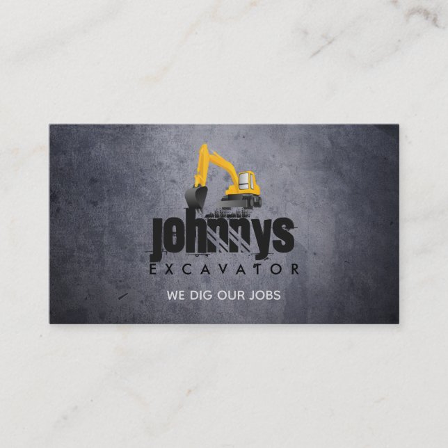 Excavator Slogans Business Cards (Front)