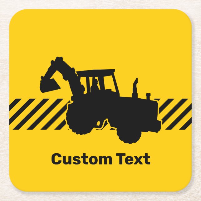 Excavator Square Paper Coaster (Front)