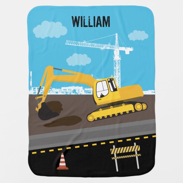 Excavator Truck Construction Trucks Site  Baby Blanket (Front)