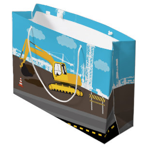 Excavator Truck Construction Trucks Site Large Gift Bag