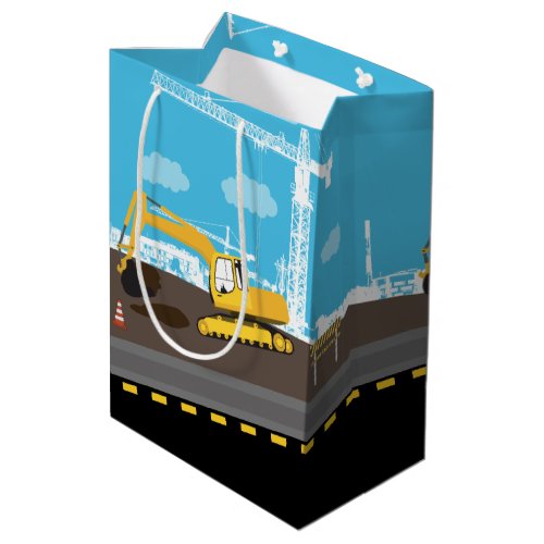 Excavator Truck Construction Trucks Site   Medium Gift Bag