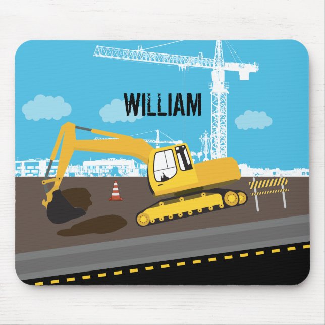 Excavator Truck Construction Trucks Site  Mouse Pad (Front)