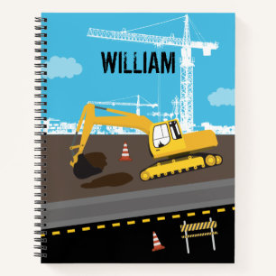 Excavator Truck Construction Trucks Site Notebook