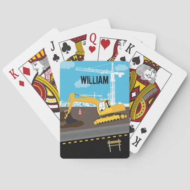 Excavator Truck Construction Trucks Site Poker Cards (Back)