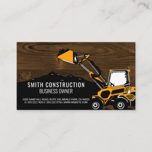Excavator Vehicle  Construction Developer Business Card