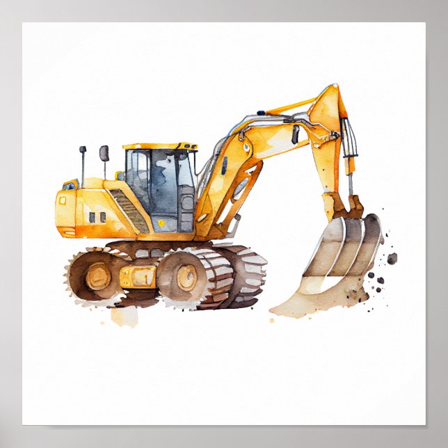 Excavator Wall Art (Front)