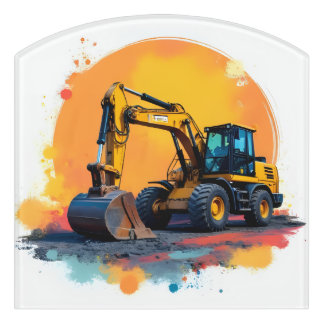 Excavator wall sign