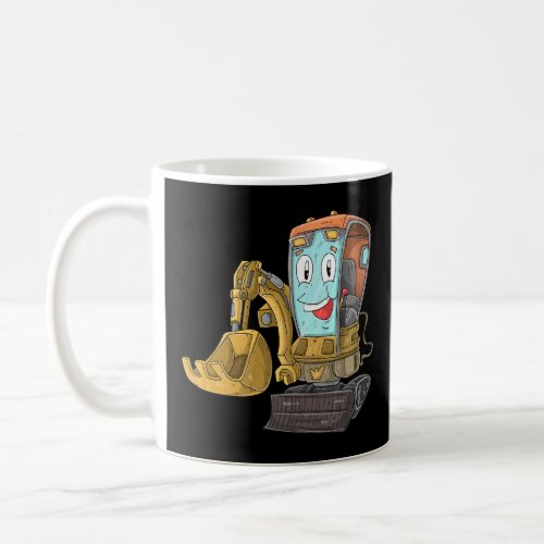 Excavator with face    coffee mug
