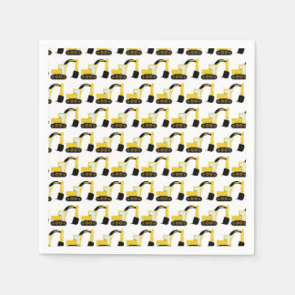 Excavators, birthday party construction napkins