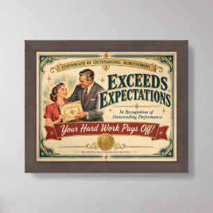 Exceeds Expectations Employee Female Award Framed Art