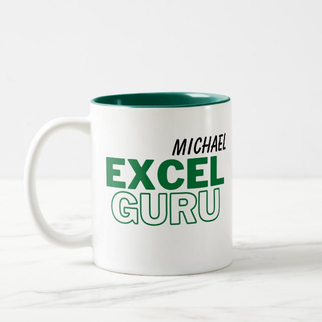Excel Guru Funny Accounting Two-Tone Coffee Mug (Left)