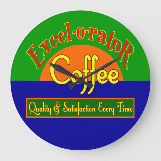 Excel-o-rator Coffee Retro Wall Clock (Front)