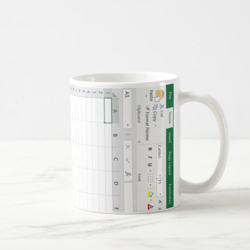 Excel Spreadsheet _ Green Coffee Mug