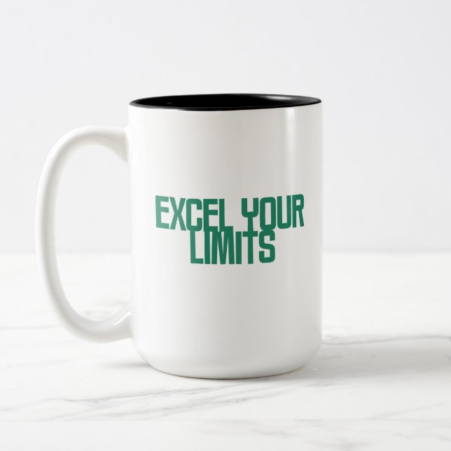 Excel Your Limits Spreadsheet Pro Data Design Two-Tone Coffee Mug (Left)
