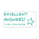 [ Thumbnail: "Excellent Answers!" + Educator Name Rubber Stamp ]