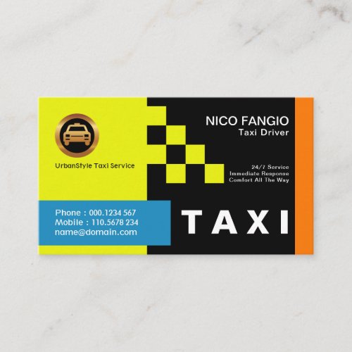 Excellent Concise Retro Creative Taxi Services Business Card