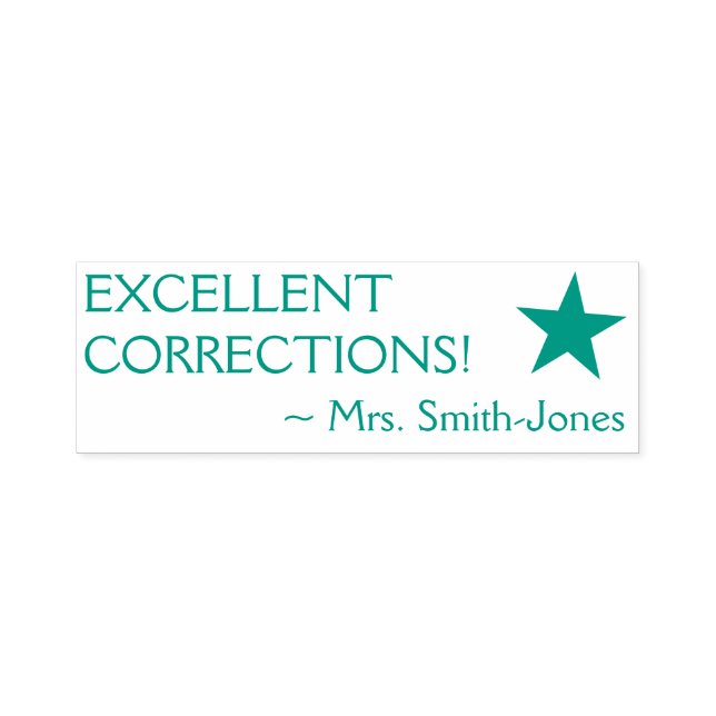 "EXCELLENT CORRECTIONS!" Teacher Rubber Stamp (Design)