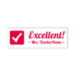 [ Thumbnail: "Excellent!" + Custom School Teacher Name Self-Inking Stamp ]