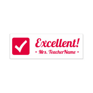 "Excellent!" + Custom School Teacher Name Self-inking Stamp