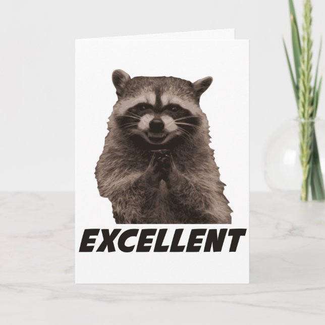 Excellent Evil Plotting Raccoon Card (Front)