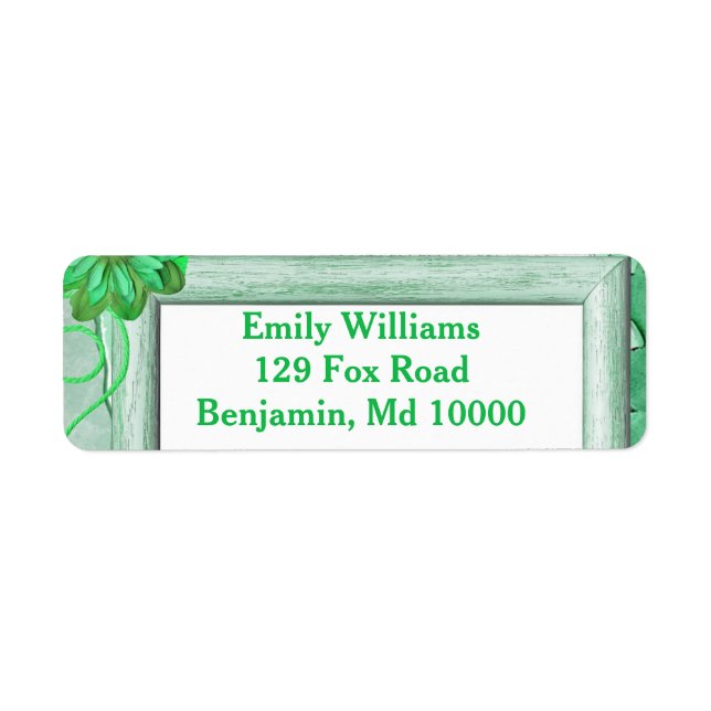 Excellent Green Floral Label (Front)