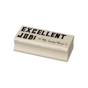 "EXCELLENT JOB!" + Educator's Name Rubber Stamp